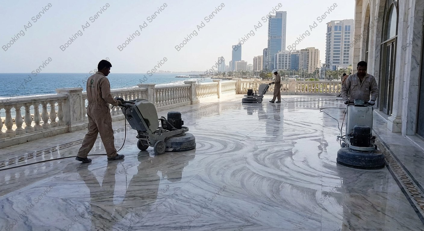 أرضيات منزلك بجدة تتألق من جديد: الدليل الكامل لجلي البلاط الاحترافي